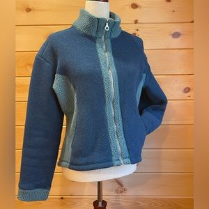 Gramacci Gorgeous Turquoise Fleece Jacket made in USA